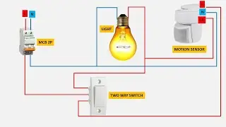 HOW TO MAKE TWO WAY SWITCH WIRING WITH A MOTION SENSOR | MOTION SENSOR