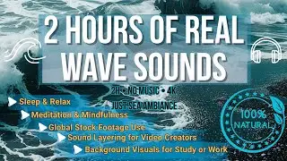 2 Hours of Real Ocean Waves & Pebble Sounds 🌊 Relaxing Natural Sea Ambience | 4K UHD iPhone 16 Pro