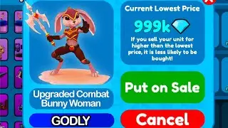 I SOLD UPGRADED COMBAT BUNNY WOMAN FOR *1M* GEMS 💎 | Toilet Tower Defense