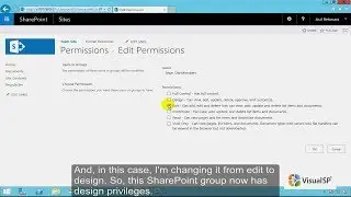 How to Change Permissions for a User Group in SharePoint 2016