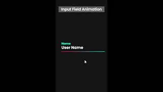 Input Animation Using Pure CSS | Input Label Animation #shorts