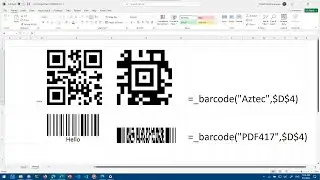 สอน Excel: ฟังก์ชัน #lambda สร้าง barcode แบบต่าง ๆ QRCode, Code128, DataMatrix, Aztec, PDF417