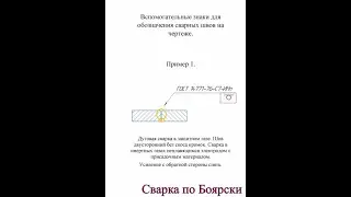 Обозначение сварных швов на чертеже. 