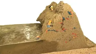 Dam Breach Experiment #2 - New Sand Mini Model Dam Collapse