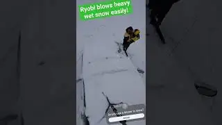 Ryobi HP blower on wet heavy snow is amazing! #snow #diy #homedepot #viral #lifehacks #power