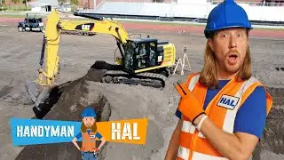 Excavators, Real Construction Equipment Vehicles with Handyman Hal