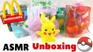 🎧ASMR Pokemon Toys Unboxing from McDonald's - Soft Whispers, Cardboard, Crackling Plastic-No Music