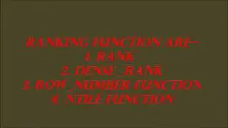 MySql 28 | Ranking Functions in MySql