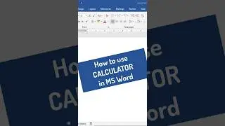 How to use CALCULATOR in MS Word #msword