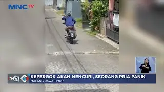 Seorang Maling Panik Kepergok Warga di Malang, Jawa Timur 