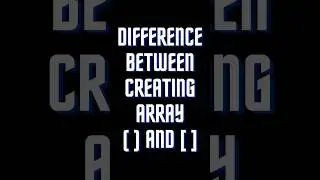 Difference Between Creating Array ( ) And [ ]  JavaScript Interview Questions | 