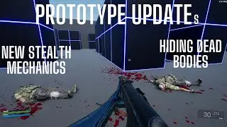 Unreal Engine Prototype Update  - Hide Dead Bodies & Weapon Pickups - 4K 60FPS