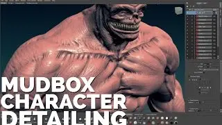 How to DETAIL CHARACTERS in Mudbox - a Mudbox 2015 CHARACTER SCULPTING tutorial