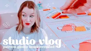 STUDIO VLOG ✱ patreon goodie boxes revealed! Overcoming art block, designing products & more! | 037