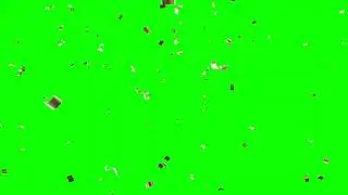 Golden Confetti falling on Green Screen 4K