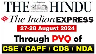 27-28 August 2024 (Q&A Session) The Hindu + Indian Express Newspaper for Hardcore UPSC Aspirants