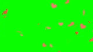 Heart Confetti Rain - Green Screen Animation