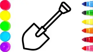 How to draw a Shovel - Coloring shovel for kids - Drawings Coloring Pages