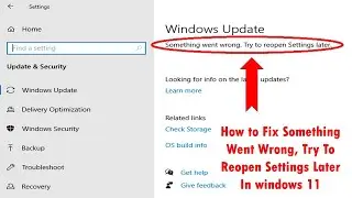 How to Fix Something Went Wrong, Try To Reopen Settings Later In windows 11