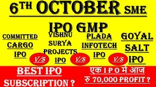 Committed IPO | Committed IPO GMP | Vishnu IPO GMP | Goyal Salt IPO GMP | Plada IPO GMP | SMEIPO