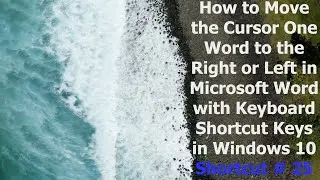 How to Move the Cursor One Word to Right or Left with Keyboard | Microsoft Word Keyboard Shortcuts