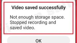 Screen Recording Fix Not enough storage space Stopped recording and saved video. Problem Solve