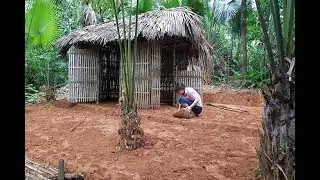 Primitive Technology: Make bamboo tents and create a yard - full video (Primitive-Hut)