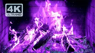 🔥 Magical PURPLE FIRE: 4K Fireplace Experience with Relaxing Fire Sounds