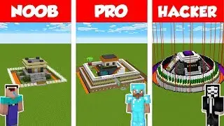 Minecraft NOOB vs PRO vs HACKER: SAFEST HOUSE BUILD CHALLENGE in Minecraft / Animation