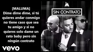 Maluma - Sin Contrato (Remix-letra) ft. Don Omar, Wisin