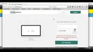 CodeCademy   Signing Up