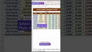 Excel Sheet Convert to PDF👍⌛| OMG😱Most Useful Excel 📈 Tricks 