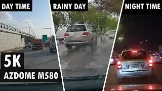 AZDOME 5K M580 3CH Dash Cam - Footage Day / Raining / Night