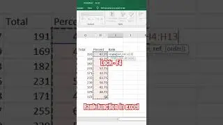 Rank function in Excel #excel #exceltips #exceltricks