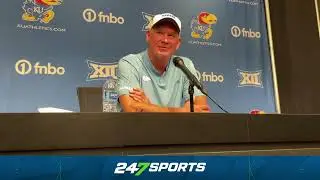 Lance Leipold reacts to Kansas' win over Lindenwood