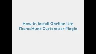 Oneline lite theme and Plugin Install