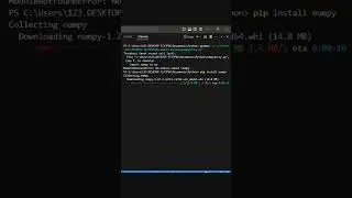 Installing numpy module in VS Code 