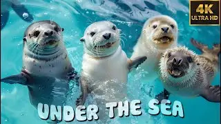 UNDER WATER 🌊 4K(60FPS) WONDERFUL MARINE CREATURES & ANIMALS in Water | Relax Seaside Sounds ♫