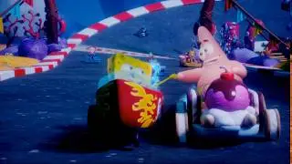 Who lives in a pineapple and races in Oh Baby Kart! Spongebob Squarepants!