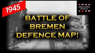 TOP SECRET DEFENCE OVERPRINT MAP FOR THE BATTLE OF BREMEN 1945!