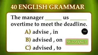 40 Grammar Tenses Quiz | English Tense Practice Test | English Grammar Quiz | No.1 Quality English