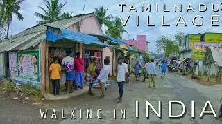 Village Life in Tamil Nadu | Walking through the rural roads Indian villages | 4K ASMR Walking video