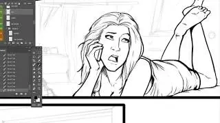 Teenage Girl Inking - OK's Daily Doodle
