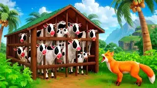 Cunning Fox Faces Crazy Cows in a Hilarious Game Challenge | Funny Animal Adventures