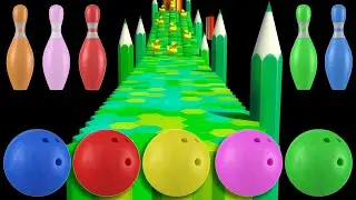 Funny Jumping Bowling Ball and Kinetic Sand Space Adventure: Learn Colors, Shapes for Kids Binkie TV