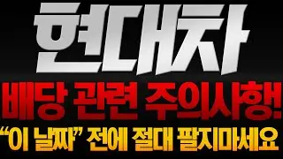 [현대차 주가 전망] 🚨필수시청🚨 배당 관련 주의사항 공지!! 