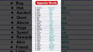 Opposite words in English || Opposite words ||