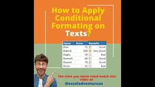 How to apply Conditional Formatting on Texts in Excel? complete Tutorial