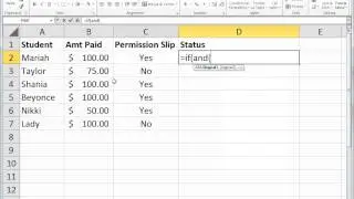 Excel If with AND Function