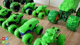 Big Monster Trucks Reveal For Kids | Grave Digger Earth Shaker